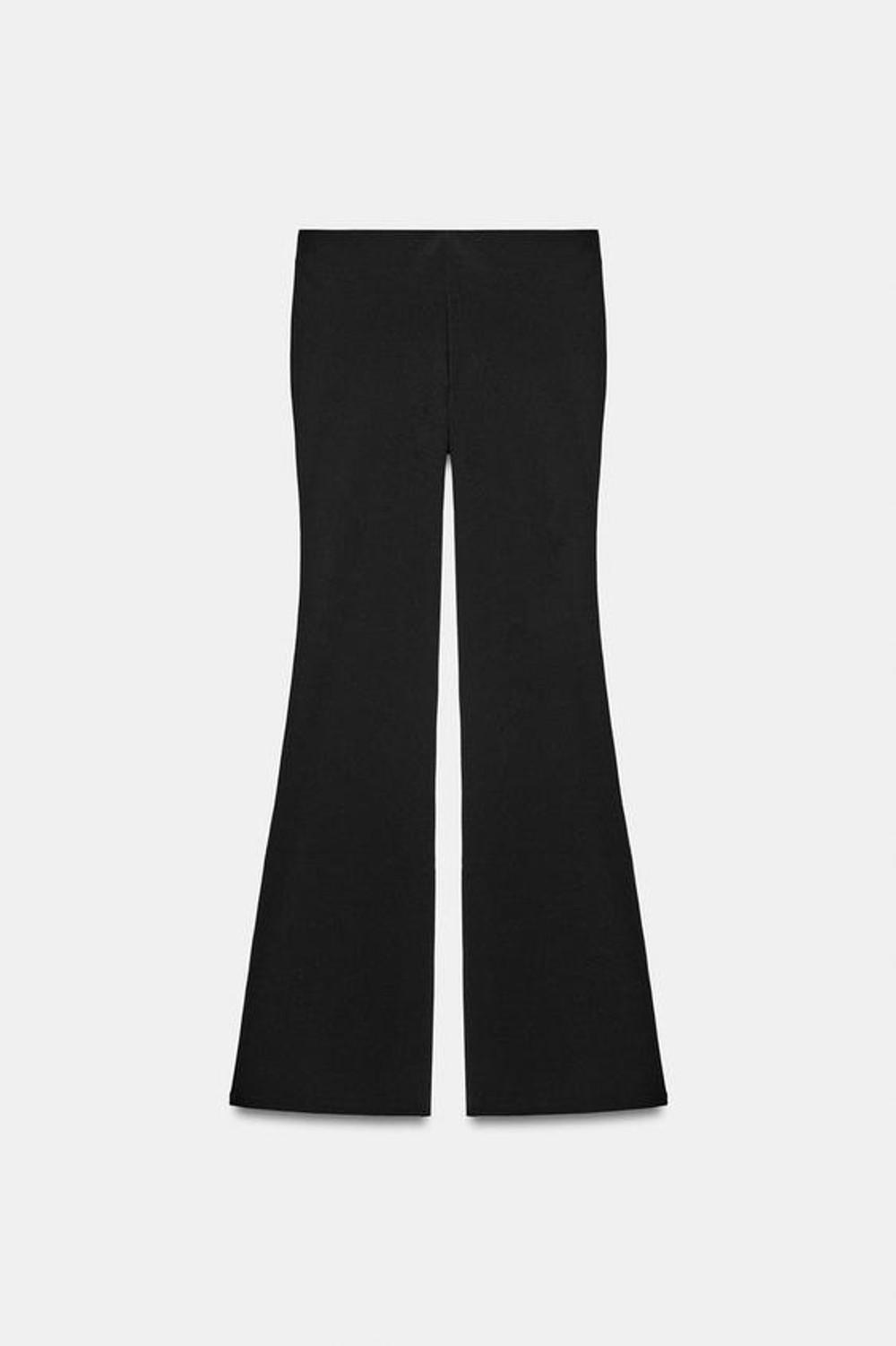 ZARA РАСКЛЕШЕННЫЕ БРЮКИ СТРЕТЧ В ГОРОШЕК, ЧЕРНЫЙ