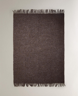 Zara Home плед из полиэстера, коричневый, 140x190 см · 3118/004