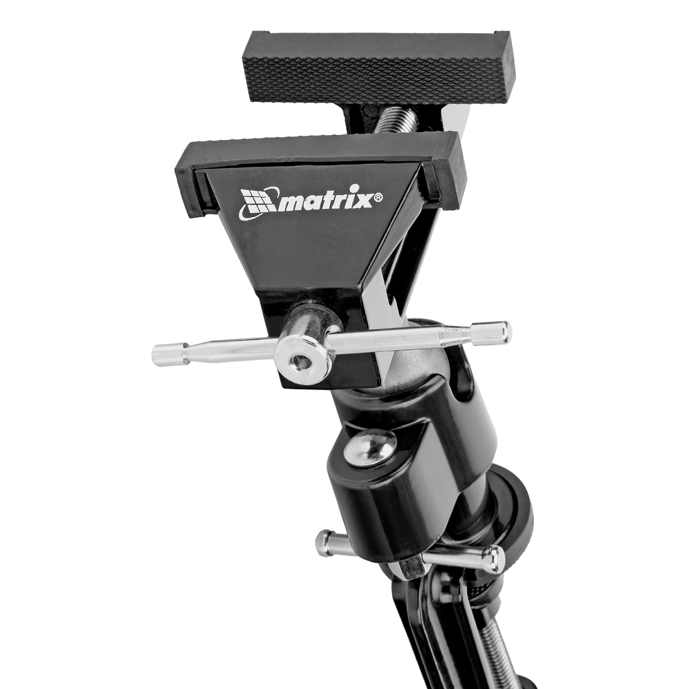 Тиски настольные, многофункциональные, сменная насадка, хомут для дрели, шарнирный механизм, 70 мм Matrix