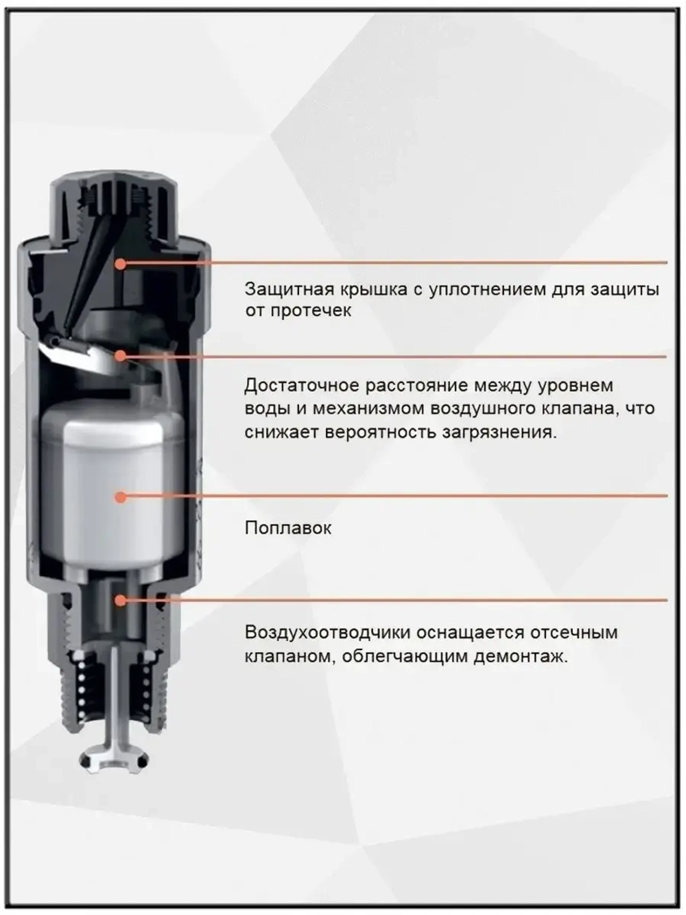 Воздухоотводчик прямой 1/2" с автозапором, хромированный, TIM ,BL5816