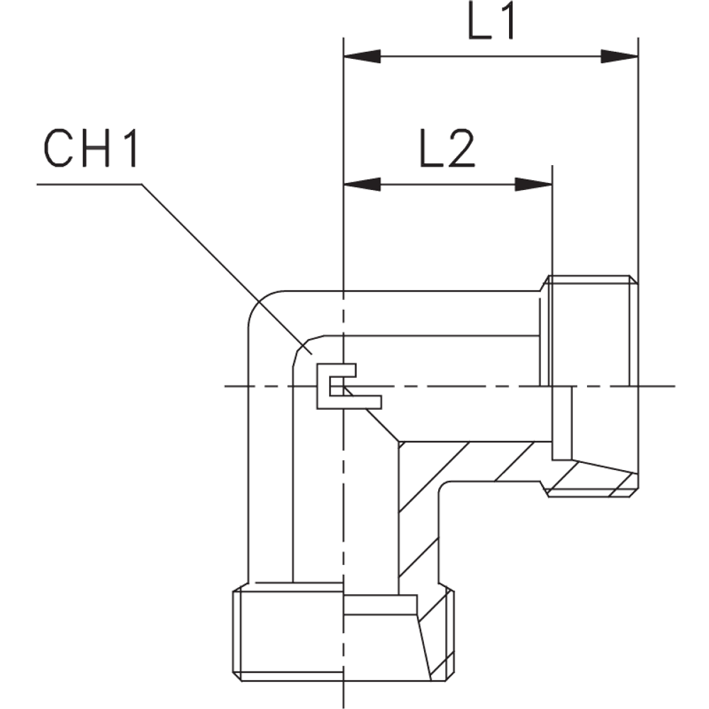 Соединение P90 DS14 22х1.5 (корпус, нерж.)