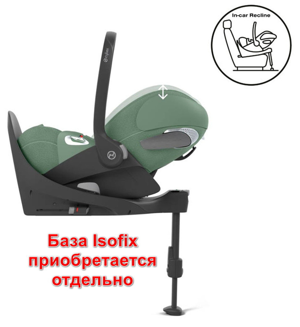 Коляска Cybex Coya Rosegold Frame Cloud T i-Size Leaf Green Plus Sepia Black с дождевиком и бампером