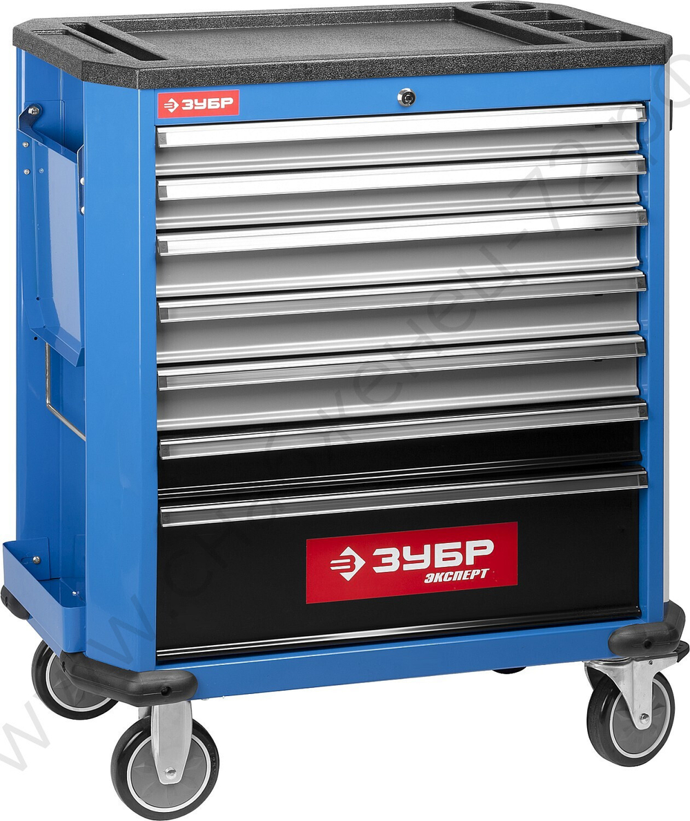 ЗУБР 730 x 475 x 910 мм, инструментальная тележка с 7 ящиками (38903-7)