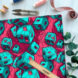 Ткань премиум бифлекс кубическая фантазия