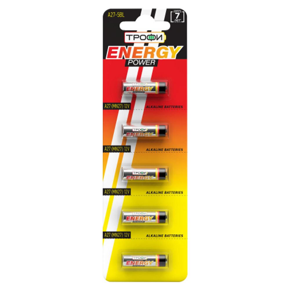 Батарейки Трофи A27-5BL ENERGY POWER Alkaline | Трофи