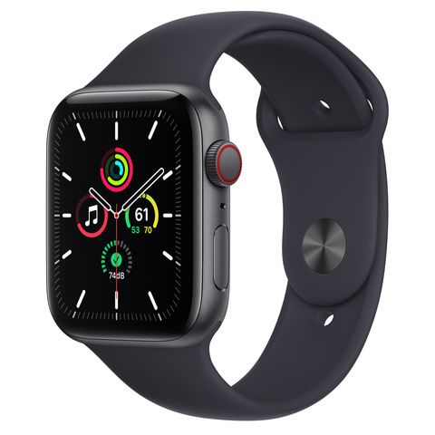Часы Apple Watch SE GPS + Cellular 44mm Aluminum Case with Sport Band, серый космос/тёмная ночь 2021 (MKRR3LL/A)
