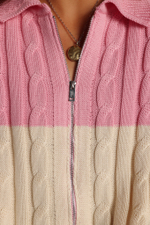 Кардиган на молнии с косами