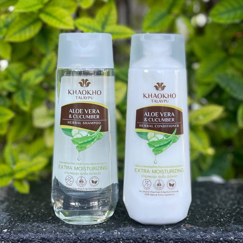 Кондиционер для волос экстраувлажняющий Алое и огурец Aloe Vera & Cucumber Herbal Conditioner Khaokho Talaypu