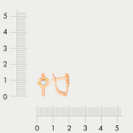 Серьги для детей с фианитами из розового золота 585 пробы (арт. 1202479)