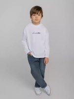 Лонгслив для мальчика, белый, в школу