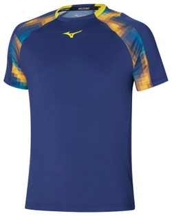 Мужская теннисная футболка Mizuno Frontier Shadow - небесный