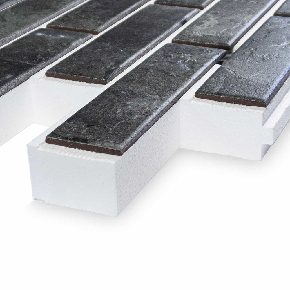 Клинкерная термопанель ППС Керамин Колорадо 5 Черный 1020х455 мм