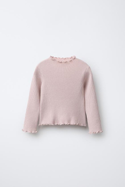 ZARA ЛОНГСЛИВ В РУБЧИК, РОЗОВЫЙ