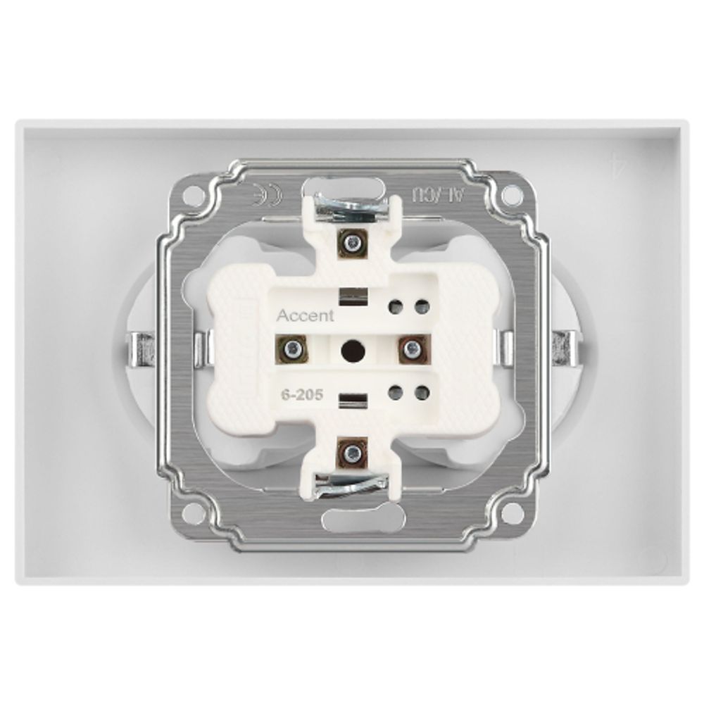 Розетка Intro Accent 6-205-06 двойная с заземлением 2X2P+E Schuko 16А-250В IP20 СУ AL/CU перламутр