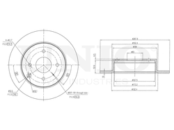 Диск тормозной задний UNIO BRD-20418