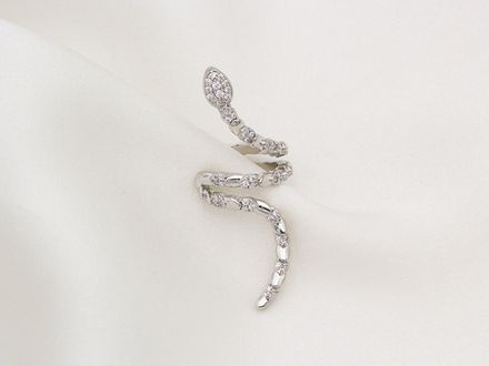 Кафф "Змейка" 15,5мм, со стразами