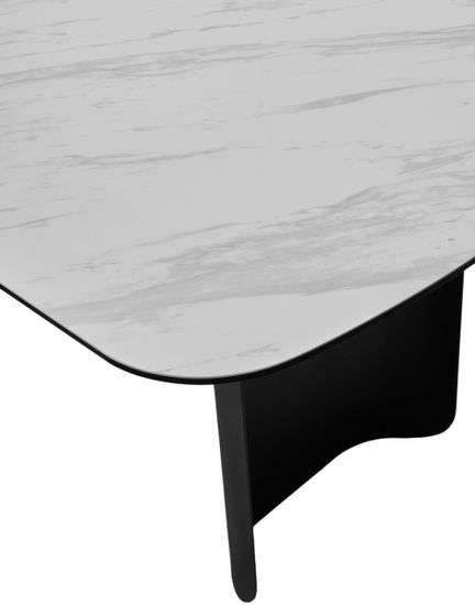 Стол NORD 240 MARBLES KL-99 Белый мрамор, итальянская керамика / черный каркас