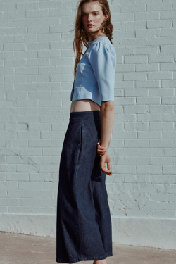 ZARA КАРДИГАН С ОБЪЕМНЫМИ РУКАВАМИ, ПАСТЕЛЬНО-СИНИЙ