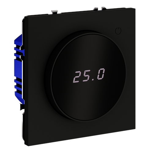 Терморегулятор электронный VOLTUM S70 с индикацией и датчиком, для теплого пола, (черный матовый)