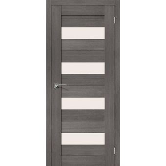 Межкомнатная дверь экошпон El Porta Порта-23 grey veralinga остеклённая