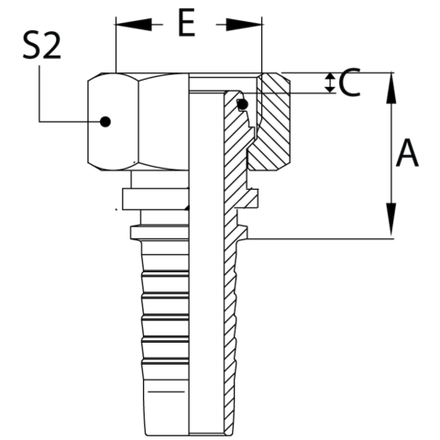 Фитинг DN 06 DKO-L (Г) 16x1.5 10 (накидная гайка)