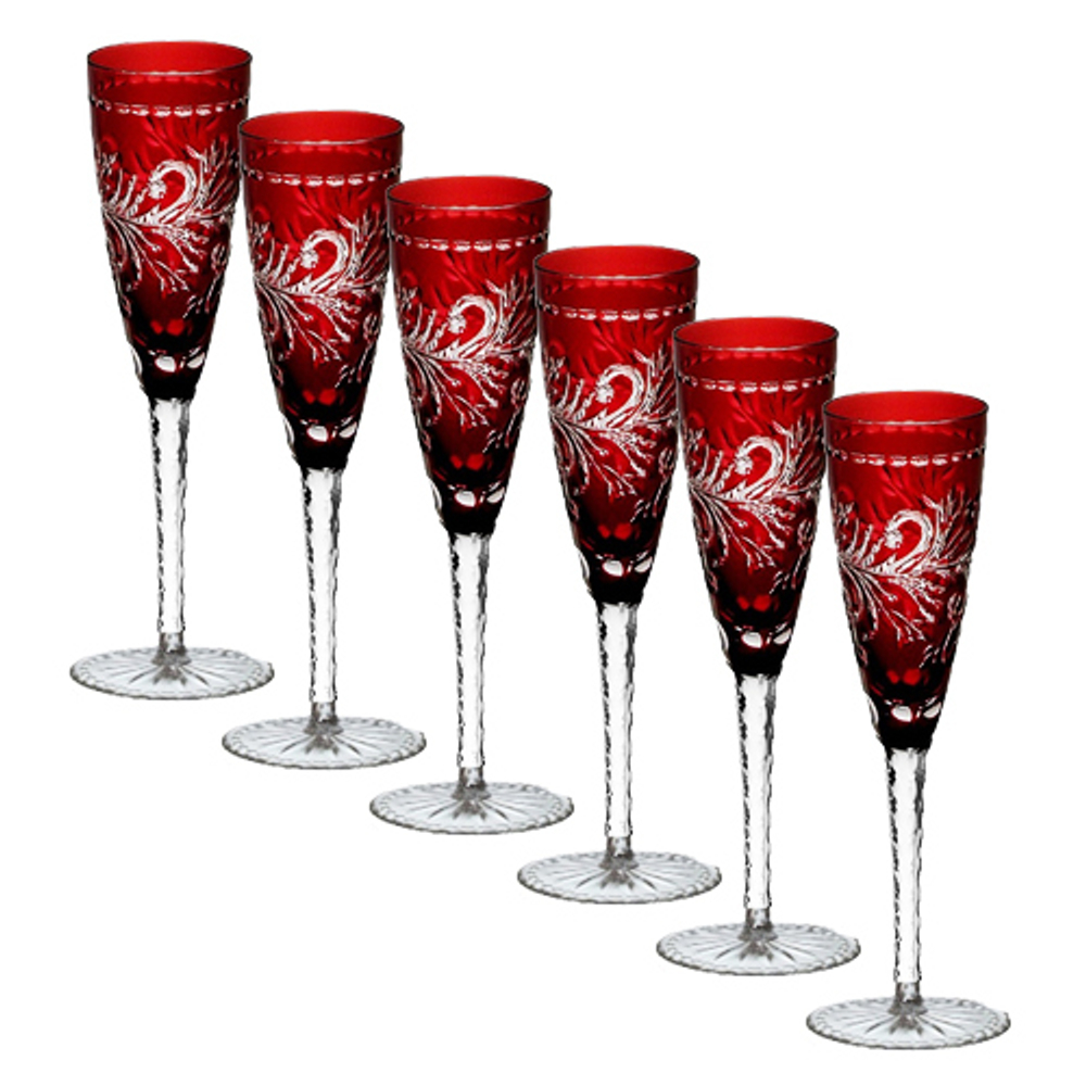 Набор фужеров 6шт 170мл Ajka Crystal Monica бордовый Венгрия