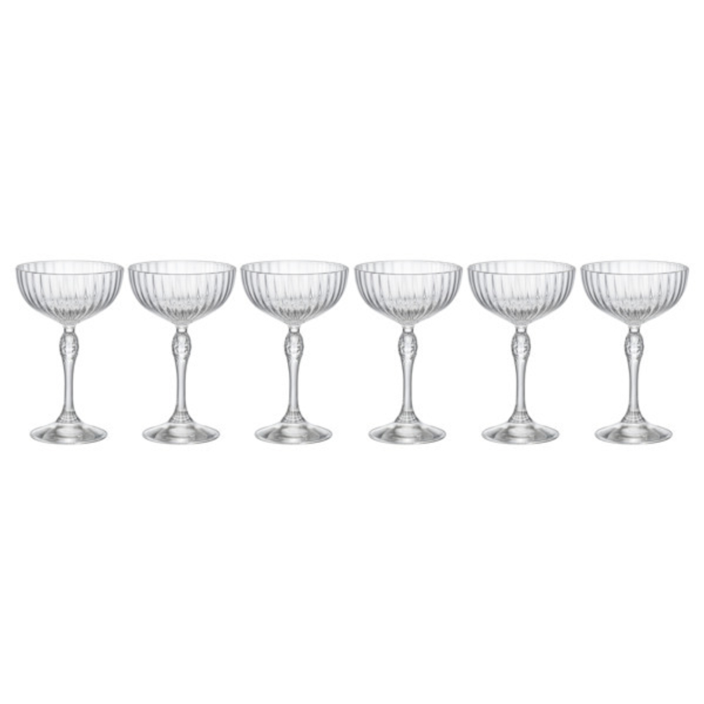 Набор бокалов для коктейля Bormioli Rocco Америка 20-х 220 мл, 6 шт, стекло