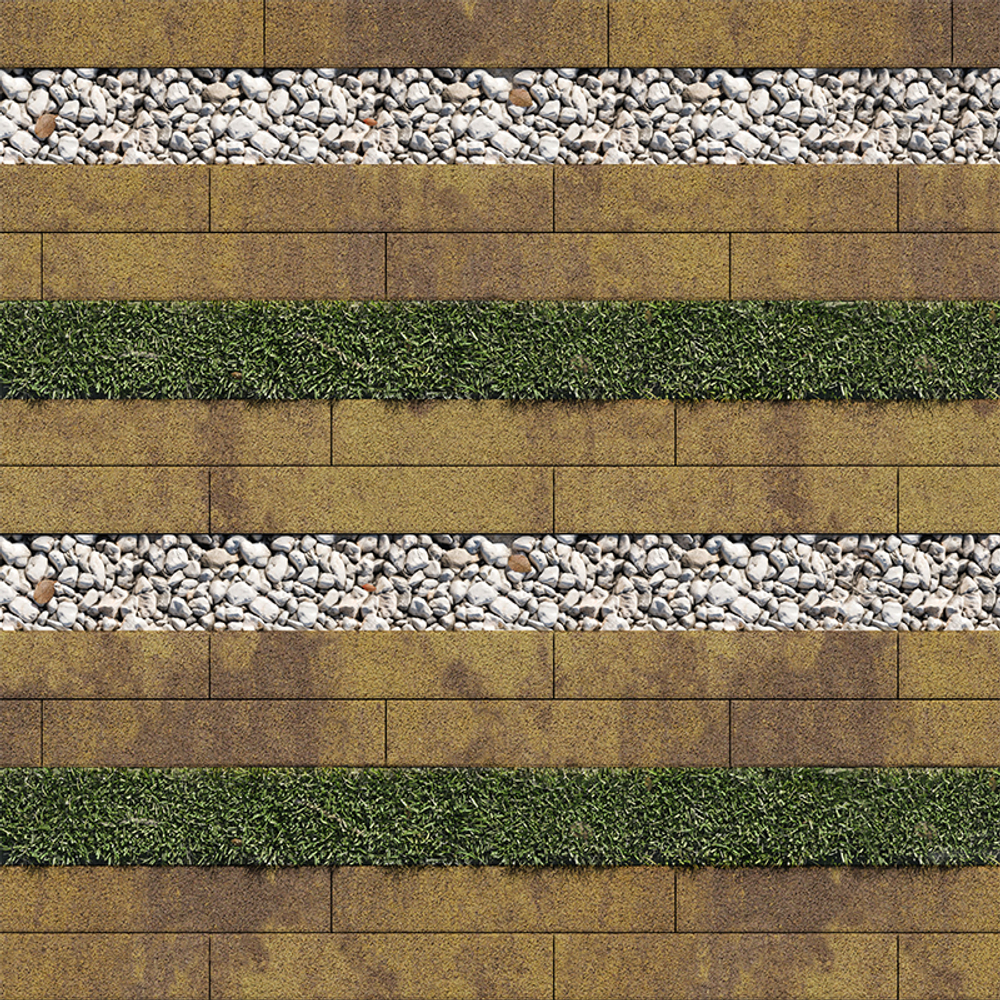 Тротуарная плитка ГАЗОННАЯ РЕШЕТКА - Листопад гранит Янтарь