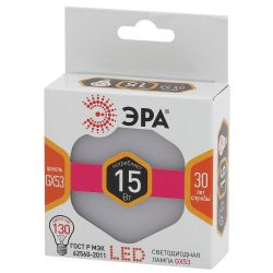 Лампа светодиодная ЭРА STD LED GX-15W-827-GX53 15Вт таблетка теплый белый свет GX53 | Лампы cветодиодные Плоские (GX)
