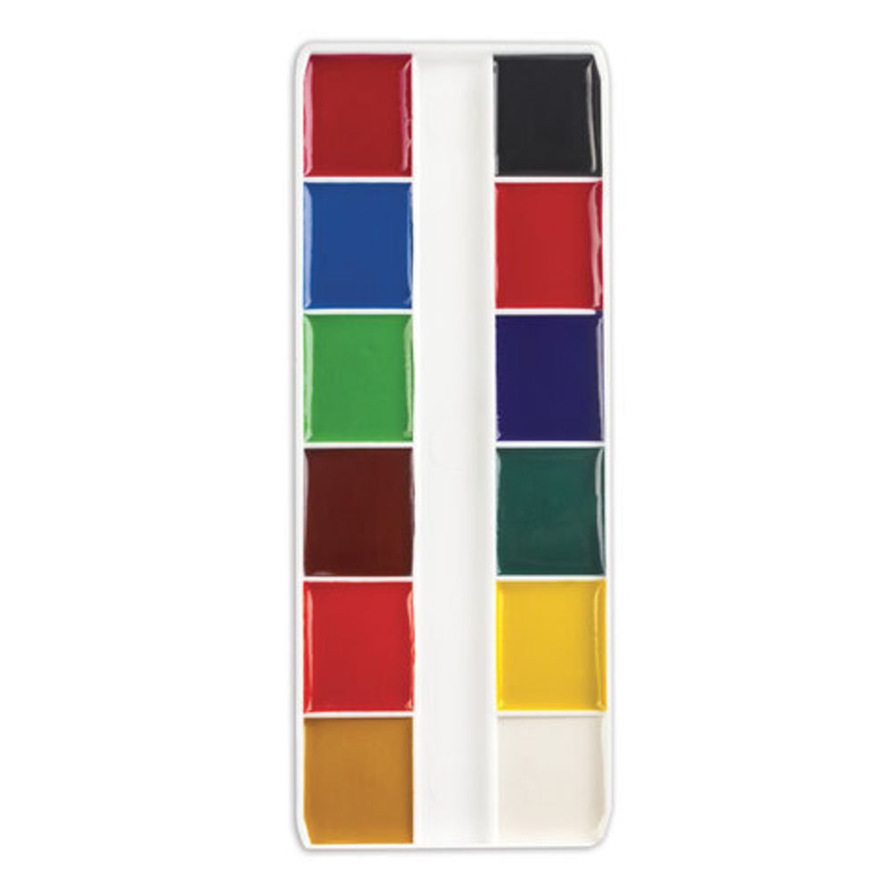 Краски акварельные ПИФАГОР "МЕДОК" 12 цветов, медовые, без кисти, картонная коробка, 191518