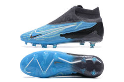 Бутсы Nike Phantom GX Elite FG (Черный+голубой)