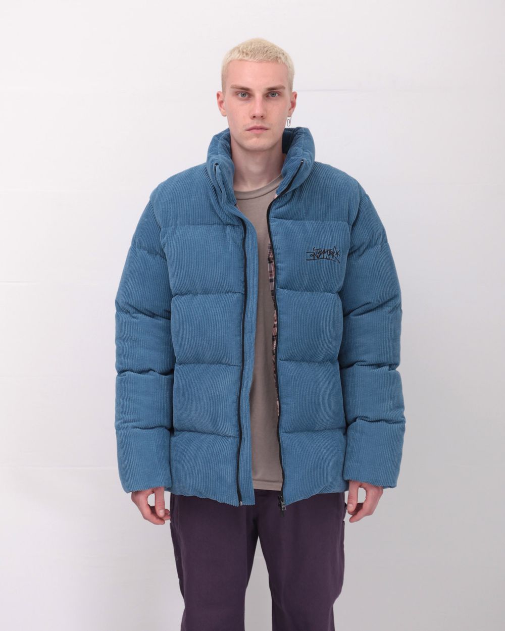 Купить Пуховик Anteater Downjacket Velvet Голубая Пуховик Anteater Downjacket Velvet Голубая