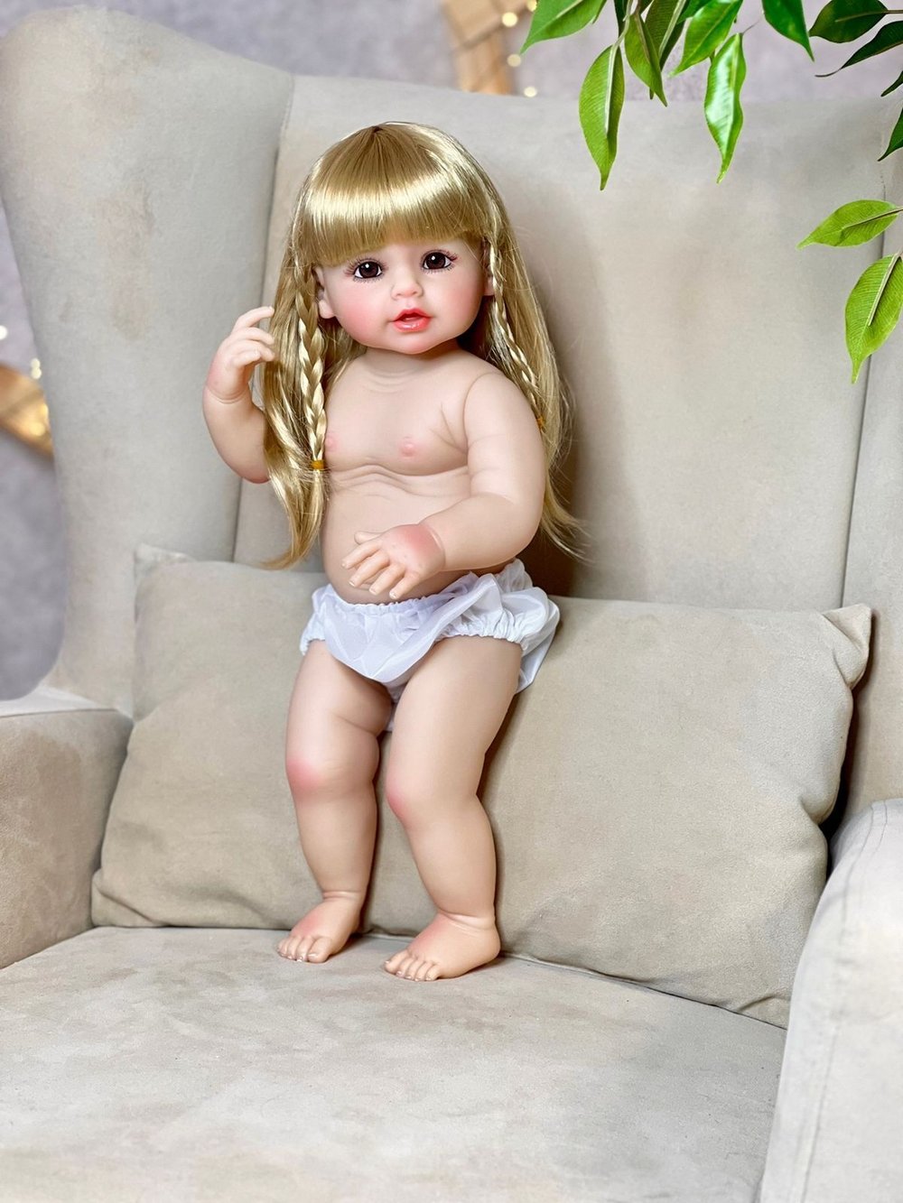 Кукла Реборн виниловая 55см без одежды (FA-570W)