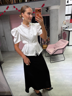 Атласная блуза Alexa белый