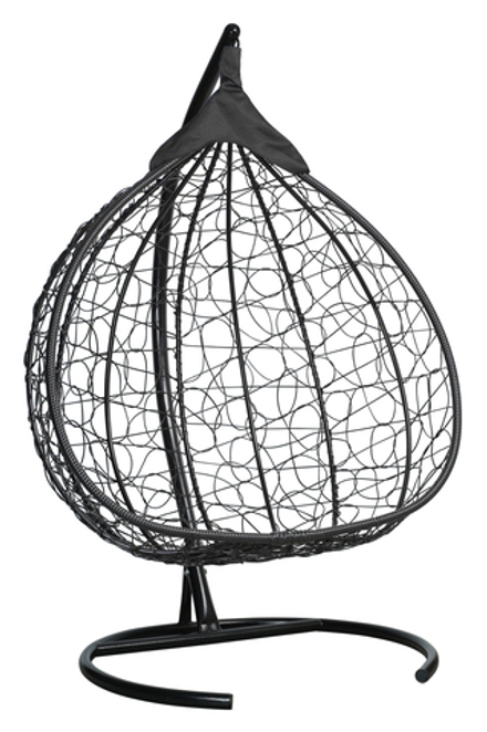 Подвесное кресло-кокон FISHT черное, черная подушка (Laura Outdoor)