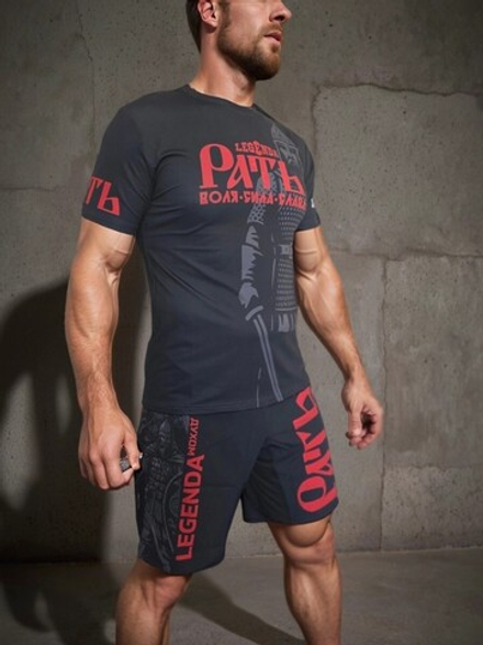 Футболка тренировочная LEGENDA Рать с коротким рукавом,черная