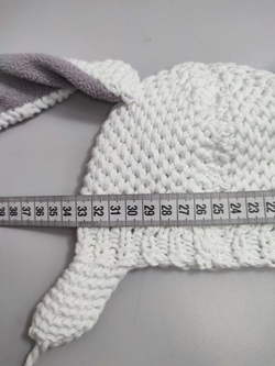 Шапка с ушками зайки на 1/3 года