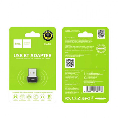 Bluetooth адаптер HOCO UA18 USB BT5.0 Black
