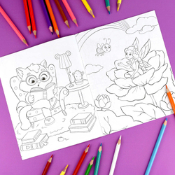 Книжка-Раскраска для детей. Серия "Раскраска для девочек" арт. 71094 ФЭНТЕЗИ /165×205 мм, 8 л., блок - офсет 100 г/м², печать в одну краску, обл - мелованная бумага 150 г/м², мягкий переплёт (2 скобы),