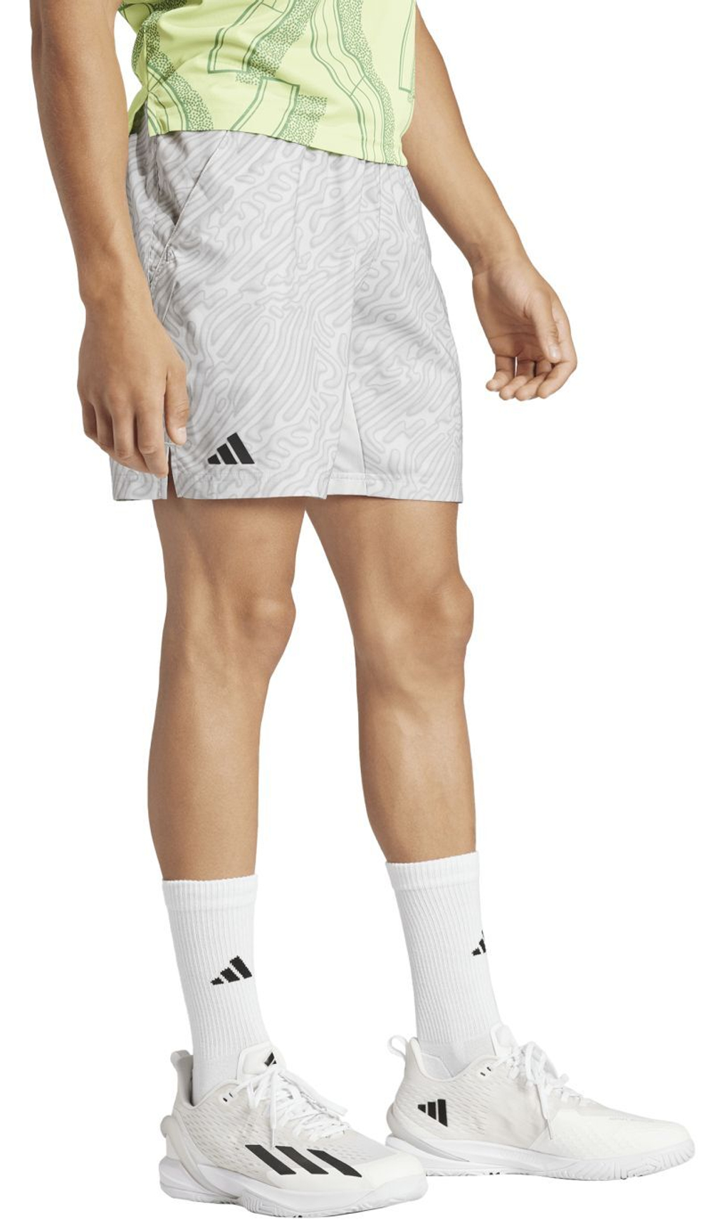 Мужские теннисные шорты Adidas Tennis Heat.Rdy Pro Printed Ergo 7' Short - grey one/charcoal solid grey