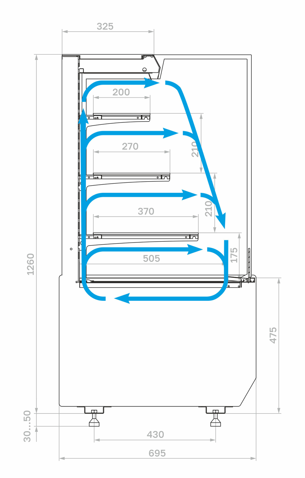 Холодильная витрина Carboma Cube 2 KC70 VM 0,9-2 STANDARD открытая без боковин (версия 2.0) (9005-0109)