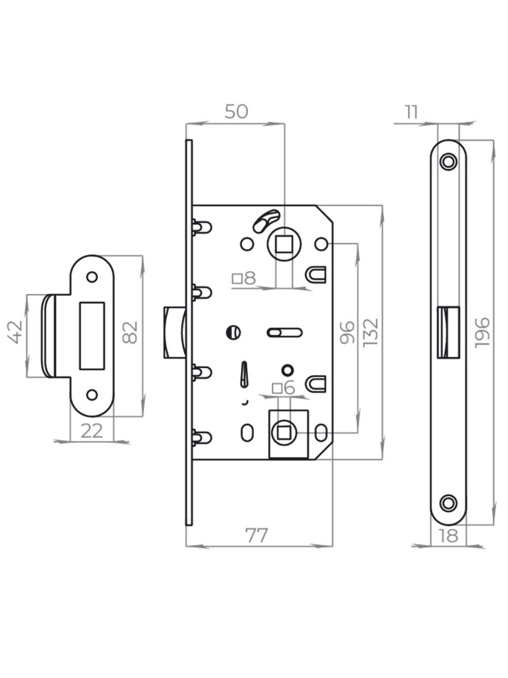 Защелка сантехническая PLASTLP96WC-50 SN матовый никель