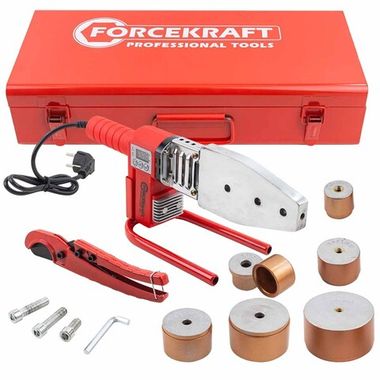 Аппарат для сварки полимерных труб (1000W, 6 насадок: 20, 25, 32, 40, 50, 63мм) FORCEKRAFT FK-PW-1002