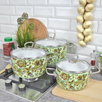 Набор кастрюль "Imperio" №02 салатовый