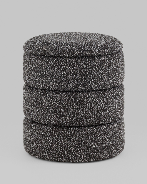 Пуф с ящиком Hive XS букле черный меланж