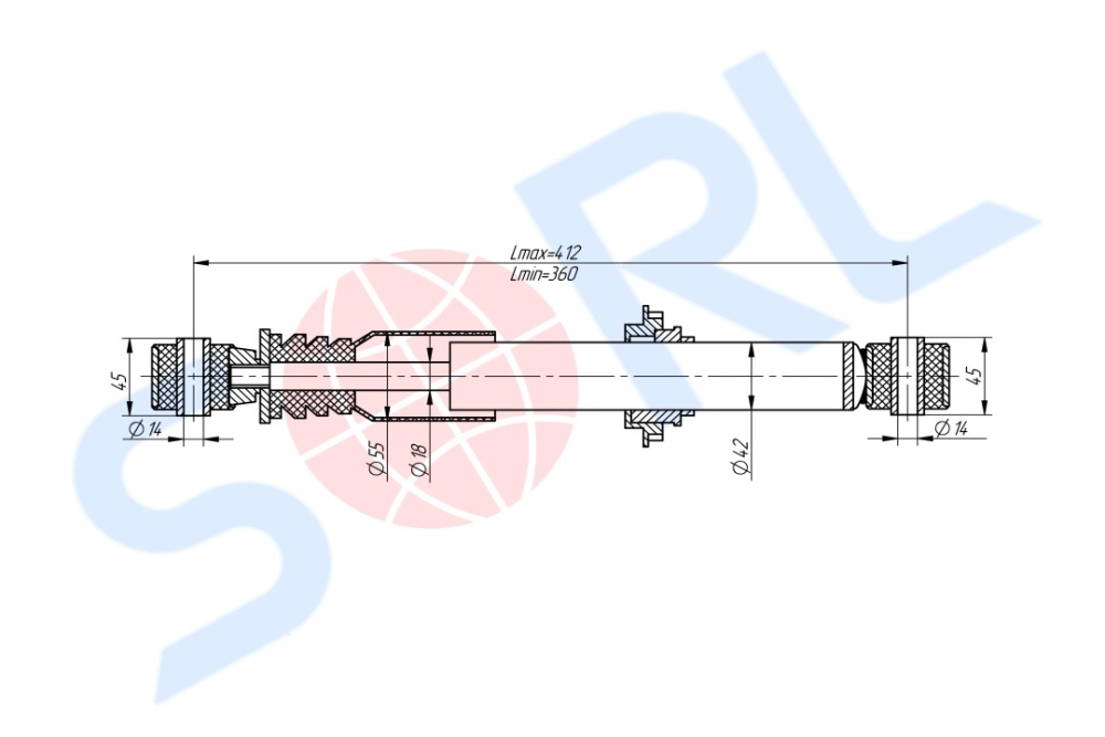 Амортизатор кабины 360/412, O/O, 14x45/14x45 VOLVO (CB0004) SORL