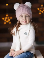Шапка для девочки осенняя и шарф с ушками
