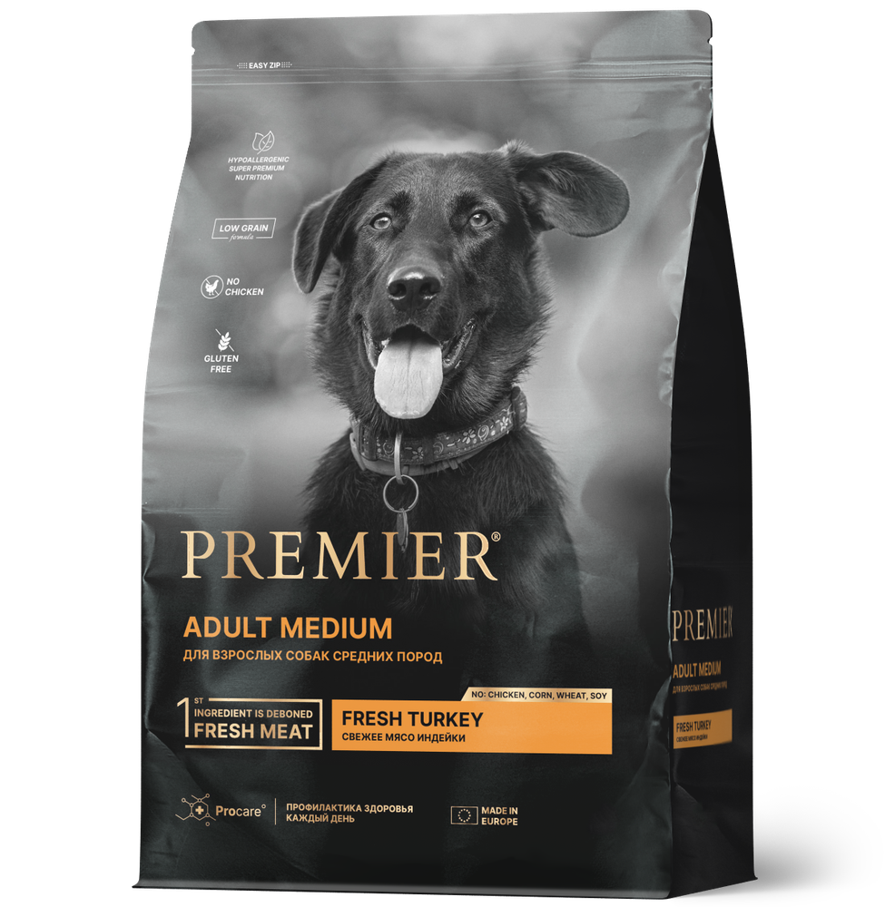 Premier dog turkey adult medium индейки для собак средний пород