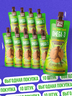Супер-ланч 28SEEDS, смузи без сахара Чиа ОМЕГА-3 Банан + Манго, 10 шт, пп