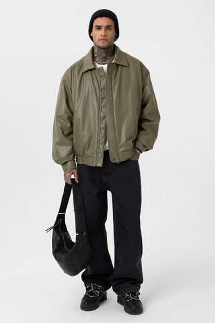 Куртка оверсайз осенняя на резинке Хаки